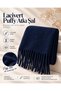 Puffy Navy Blue Women's Scarf Shawl Soft Textured Tasseled Winter Shoulder Shawl 45X200 cm - 2