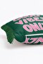 Good Vibes Only Written Pink Emerald Green Modern Fringed Throw Pillow Cover - 6