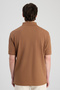 Ds Damat Regular Fit Caramel Pique Textured T-Shirt - 4
