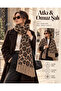 Puffy Leopard Patterned Women's Scarf Shawl Soft Textured Tasseled Winter Shoulder Shawl 45X200 cm - 3