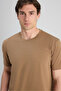 Slim Fit Olive Green Basic T-Shirt - 3