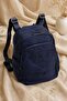 Multi-Compartment Water Repellent Daily Backpack - Dark Blue