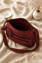 Multi-Compartment Woven Strap Crossbody Bag - Dried Rose - 3