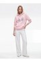 Three Threaded Kangaroo Pocket Hooded Cat Print Sweatshirt - 2