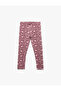 Cotton Elastic Waist Heart Patterned Pink Girls' Tights 7Wkg40005Ak