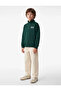 Printed Cotton Sweatshirt with Zipper Detail and Long Sleeves, High Collar - 2