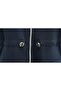 Double Suit with Stand Collar, Zipper Closure, Double Pockets, Elastic Waist - Smoked - 6