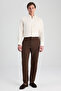 Ds Damat Slim Fit Brown Plain Fabric Jacket - 3