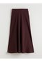 Alita City Lcw Modest Burgundy Plain Long Women's Skirt with a Difference - 6