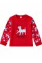 Boy's Cotton Sleepwear Set with Headband, Deer Pattern, Red Color, Christmas Themed Winter Fleece Pajama Set - 4