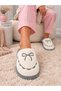 Women's Plush House Slippers Ribbon Embroidery Closed Toe House Slippers Non-Slip Sole Winter Women's House Dowry Slippers Stc1359 - 5