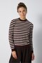 Striped stretch knit sweater 7050 - 5
