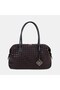 Women's Bitter Brown Hand-Knitted Suede Leather Shoulder Bag - 3