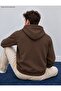 Men's Hooded Sweatshirt - Plain Patternless Cotton Hoodie with Kangaroo Pocket - 2