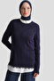 Lace Knitwear Sweater Navy Blue - 6