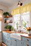 Natural Plaid Color Valance Curtain – Gathered Retro Curtain - 3