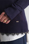 Lace Knitwear Sweater Navy Blue - 7