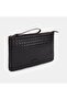 Women's Bitter Brown Hand-Knitted Leather Clutch - 2