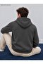 Men's Hooded Sweatshirt - Plain Patternless Cotton Hoodie with Kangaroo Pocket - 2