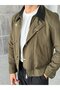 Leather Collar Accessory Detailed Jacket - 5
