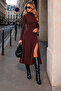Women's Turtleneck Long Sleeve Slit Midi Dress Timeless Elegance New Season - 7
