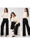 Women's Brooch Detailed Embroidered Knitwear Sports Two-Piece Set - 3