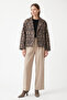 Printed Quilted Jacket 202704 - Brown - 2