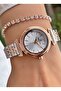 Rose Silver Color Steel Band Women's Wristwatch – Elegant Round Case Modern Stylish Design – Bracelet Gift - 4