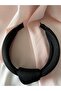 Handmade Black Color Shiny Leather-Looking Crown Buckle with Glittery Knot Detail - 4
