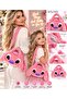 Cute 3D Pink Plush Furry Angel Character Detachable Long Strap Hand and Shoulder Bag