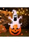 6FT HalloweenDecorations Outdoor InflatableSpooky Ghost Pumpkin | Self-Inflating, Indoor Outdoor BlowUp Giant Halloween InflatablePumpkin Party