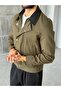 Leather Collar Accessory Detailed Jacket - 3
