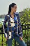Chain Patterned Cobalt Blue Shirt - 4