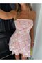 Rochie mini, roz - XS - 3