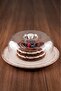 Ceramic Cake Pan with Mica Lid and Antique Cream Pattern - 2