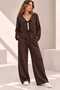 New Season 100% Linen Tie-Dye Detailed Jacket Palazzo Trousers Women's Two-Piece Set - 2