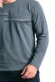 6152 Men's Long Sleeve Crew Neck Pajama Set - Gray - 2