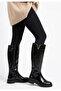 Caro Black Patent Leather Heeled Boots - 3