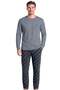 6149 Men's Long Sleeve Crew Neck Pajama Set - Gray