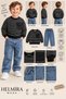Children's Black Striped Crew Neck Top and Cuffed Trousers Set with Pocket Detail - 3