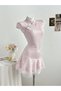Rochie mini, roz - M - 6