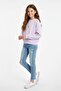 Girl's Lilac Smiley Printed Oversize Sweatshirt - 2