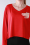 Mns -V Neck Long Sleeve Blouse-1719 - 3