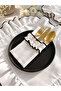 White Shine Ruffled 3-Compartment Fork-Spoon-Knife Case, Set of 6