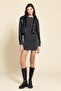 Cupra Fabric Side Gathered Zero Sleeve Anthracite Dress - 7