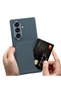 Galaxy Z Fold 7 Faux Leather Back Surface Card Holder Silicone Case - 6
