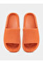 Orange Textured Open Toe Slides - 5