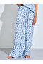 Blue All Over Floral Print Smoked Tank Top And Wide Leg Pants Pyjama Set - 5