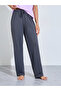 Lilac Bow Print T-Shirt And Grey Solid Wide Leg Pants Pyjama Set - 4