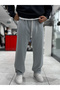 Gray Washed Pipe Leg Sweatpants Tw-7089 - 2